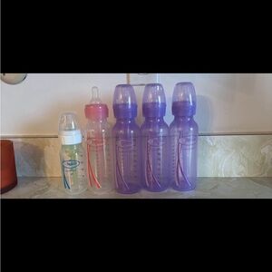 Vibrant Purple and Pink Baby Bottle Set